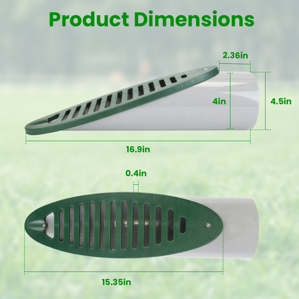 4Inch Green Angled Yard Drainage Pipe With Sloped Grate Yard Drain Emitter For Sump Pump Discharge Downspout Extensions Inlet Outlet Yard Drain Compatible With 4” Connections