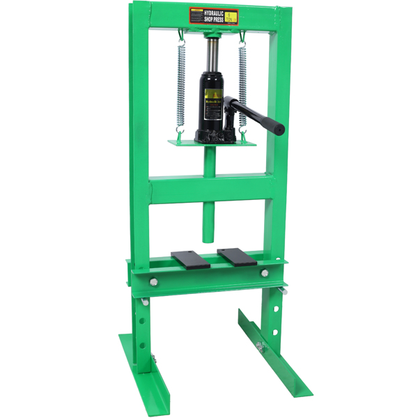 6 Ton Hydraulic Press, Benchtop Hydraulic Shop Press, H-Frame Garage Floor Press with Press Plates, Adjustable Working Table Height, Green