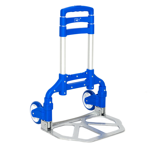 Portable Foldable Telescopic Trolley Trolley Luggage Trolle Blue