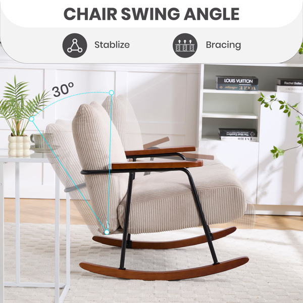 Modern Accent Chair Arm Chair Living Room Rocking Chair Metal Frame