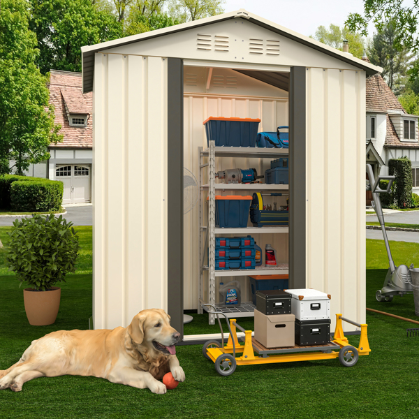 Outdoor Storage Garden Shed 5FTx3FT Apex Roof White