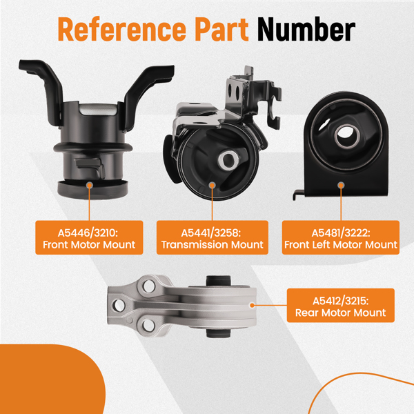 Motor & Trans Mount Set 4pcs for Ford Escape 2.5L/ 3.0L 2005-2012 A5446 A5412