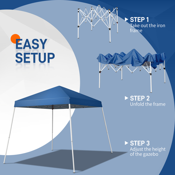 2.5 x 2.5m Portable Home Use Waterproof Folding Tent Blue