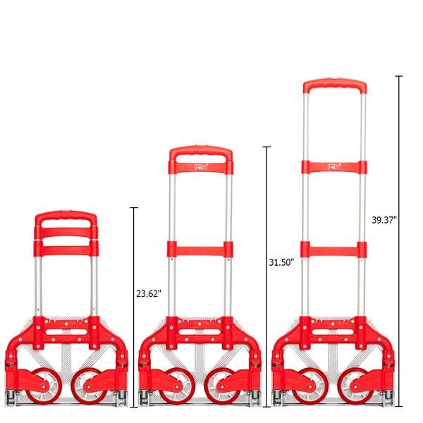 Portable Foldable Telescopic Trolley Trolley Luggage Trolley Red