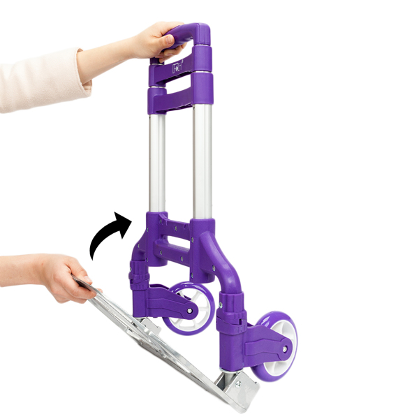 Portable Foldable Telescopic Trolley Trolley Luggage Trolle Purple