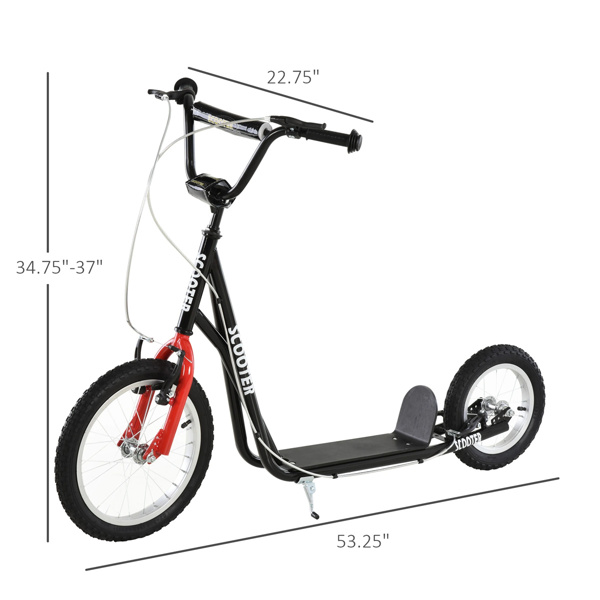   youth scooter is equipped  Dual Brakes  - Black