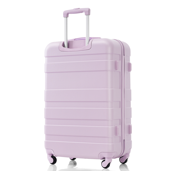 Luggage Sets New Model ABS Hardshell 3pcs Clearance Luggage Hardside Lightweight Durable Suitcase sets Spinner Wheels Suitcase with TSA Lock 20''24''28''(purple)