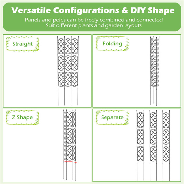 19“ x 64”Outdoor Plant Support Frame for Raised Garden Bed