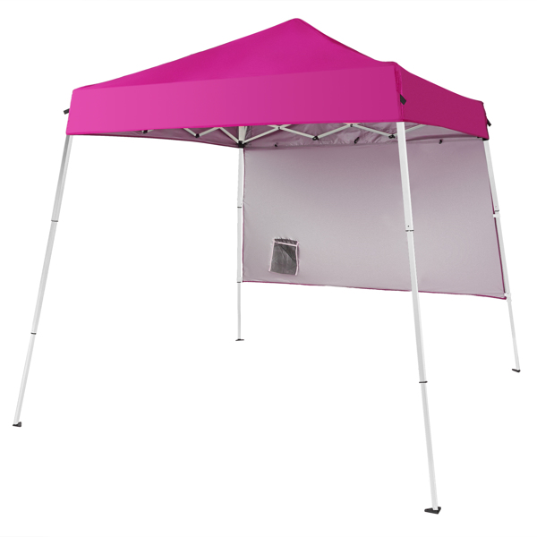 6x6ft Pop Up Canopy Tent, Outdoor Tent Canopy Foldable Portable Canopies for Camping, Patio, Easy Up Gazebo Canopy with Carry Bag Slant Legs，pink