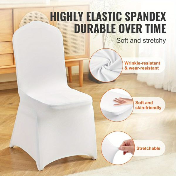 Stretch Spandex Folding Chair Covers, Universal Fitted Chair Cover, Removable Washable Protective Slipcovers, for Wedding, Holiday, Banquet, Party, Celebration, Dining (20PCS White)