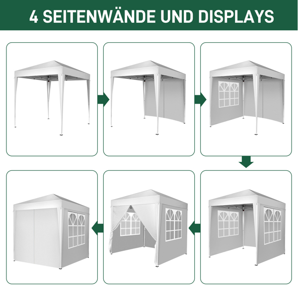 6.5x6.5ft Pop Up Canopy Tent, Outdoor Tent Canopy Foldable Portable Canopies for Camping, Patio, Easy Up Gazebo Canopy with Carry Bag, White