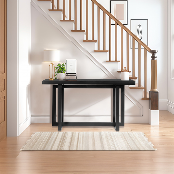 Modern Wood Entryway Console Table Sofa Table, Long Entryway Table for Hallway Living Room Foyer Corridor Bedroom, Black