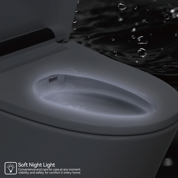 Luxury Smart Toilet with Bidet Built In, Bidet Toilet with Heated Seat, Elongated Japanese Toilet with Automatic Flush, Dryer, Night Light, Digital Display[Unable to ship on weekends]