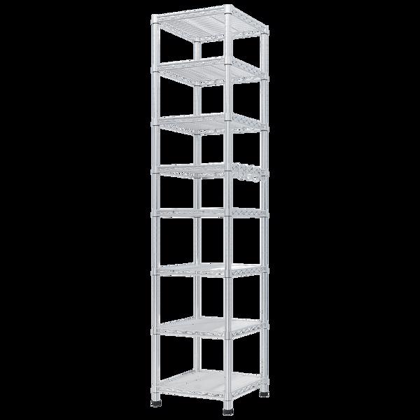 8 tier Heavy Duty Storage Shelves  70.87" H   Wire Shelving Unit with Wheels 1344LBS  NSF Metal Shelves for Storage Adjustable Garage Storage Rack Pantry Shelf Commercial Shelving, 70.87" H X 17.72''W