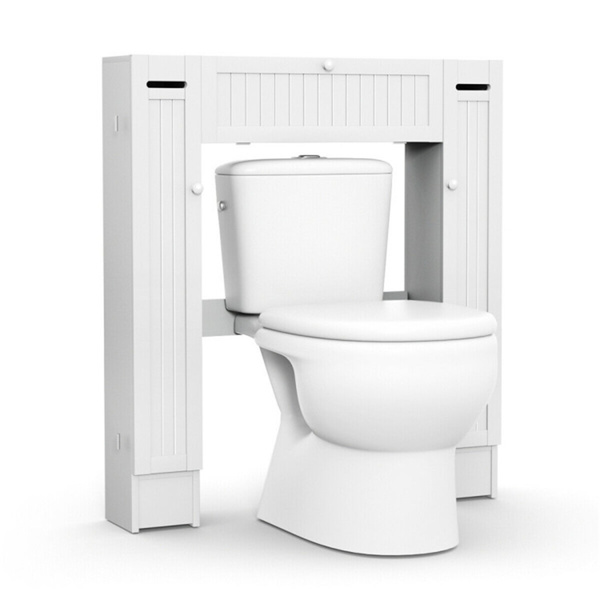 White Bathroom Cabinet/Over The Toilet Storage Cabinet with 2 Cabinets