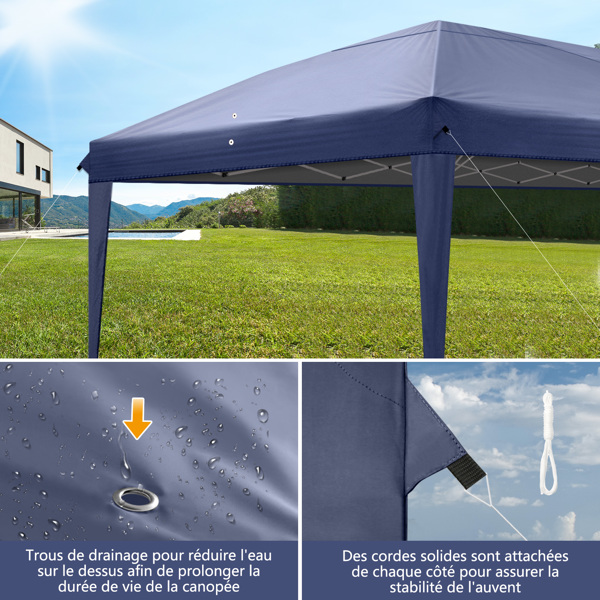 3 x 6m Four Windows Practical Waterproof Folding Tent Blue