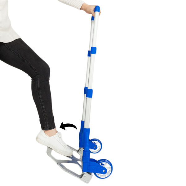 Portable Foldable Telescopic Trolley Trolley Luggage Trolle Blue