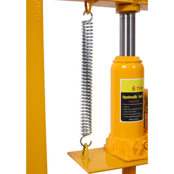 6 Ton Hydraulic Press, Benchtop Hydraulic Shop Press, H-Frame Garage Floor Press with Press Plates, Adjustable Working Table Height,Yellow