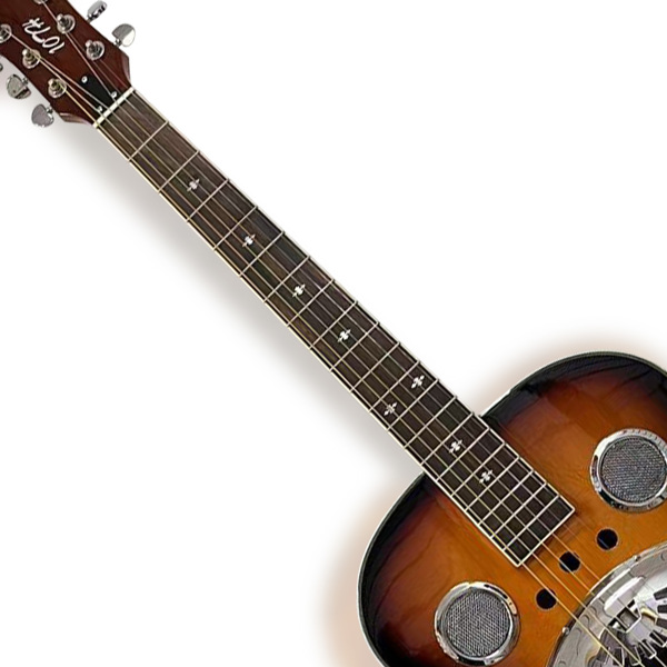 Beginner metal resonator guitar, full-size circular neck traditional resonator, built-in preamplifier