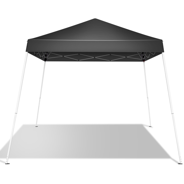 6x6ft Pop Up Canopy Tent, Outdoor Tent Canopy Foldable Portable Canopies for Camping, Patio, Easy Up Gazebo Canopy with Carry Bag Slant Legs, Dark Grey