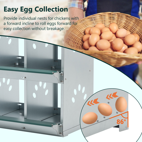 6 Room Metal Chicken Nesting Boxes 6 Compartment Egg Coop