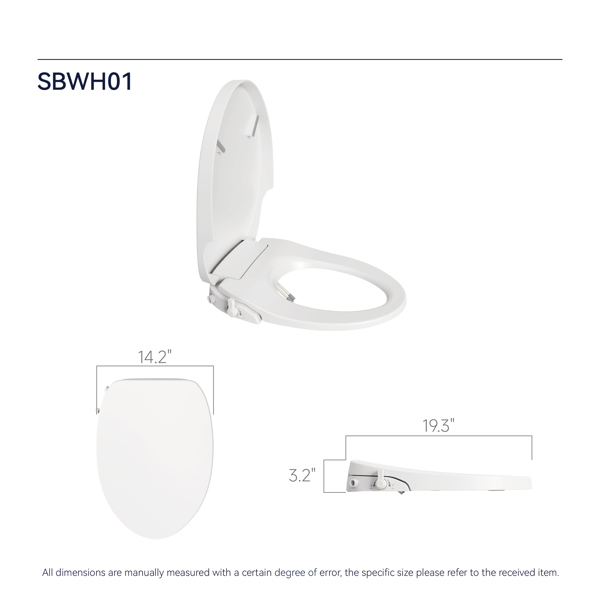 Smart Bidet Toilet Seat Adjustable Heated Seat with Water Temperature and Pressure Adjustment Portable Bidet with Automatic Nozzle Cleaning[Unable to ship on weekends]