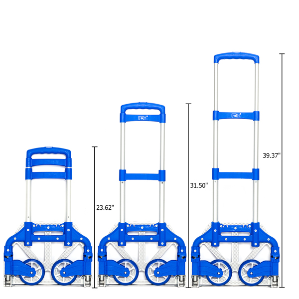 Portable Foldable Telescopic Trolley Trolley Luggage Trolle Blue