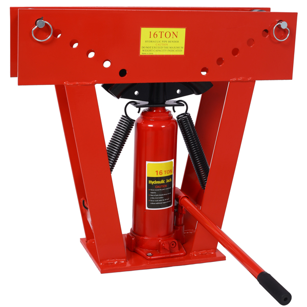 16 Ton Pipe Tube Bender Manual Hydraulic, Piping Bending Exhaust Tube Fabric w/8 Dies(1/2,3/4,1,1-1/4,1-1/12,2,2-1/2,3) Adjustable Rollers 90-180 Degree Bend Steel Iron Metal Ratcheting,Red