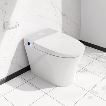 Intelligent Toilet, Press Flush Button, Automatic Opening and Closing, Automatic Flushing, Foot Sensor, Heated Seat, ADA Seat Height Design and Antibacterial Nozzle[Unable to ship on weekends]