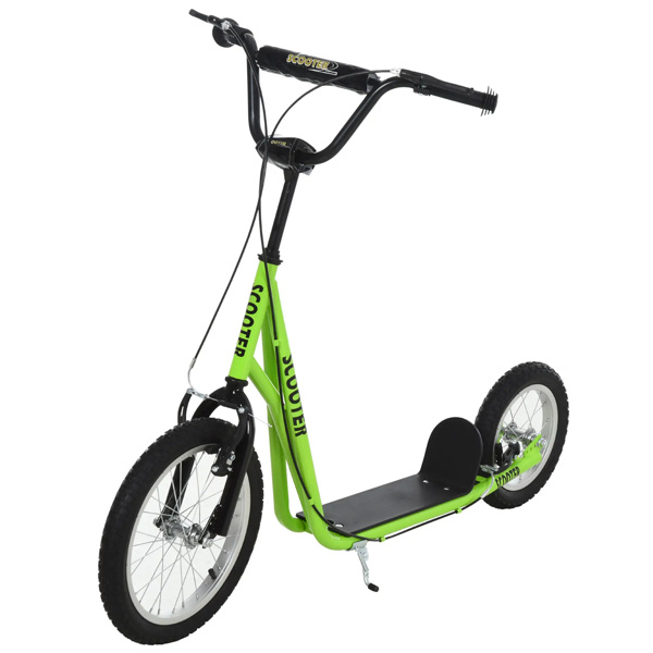   youth scooter is equipped  Dual Brakes  - Green