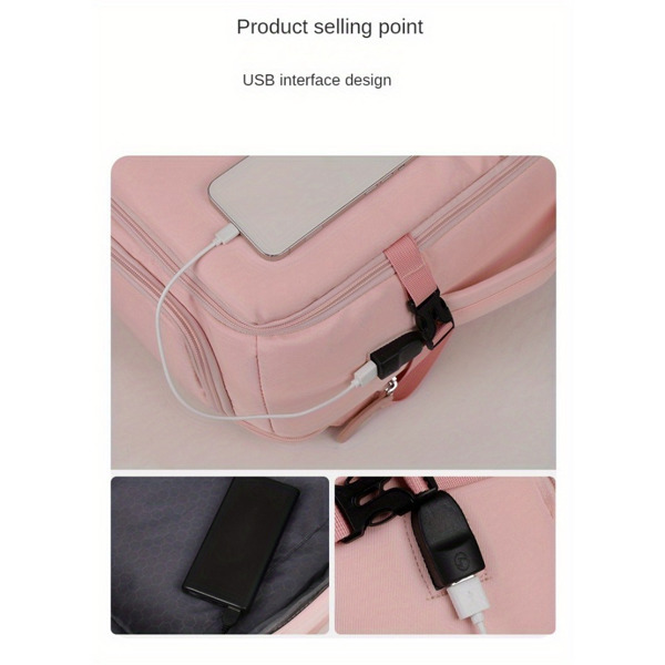 Women's Large Capacity Backpack with USB Charger and Shoe Pocket, Flight-Approved for Easy Travel. (Maybe YunExpress Logistics)