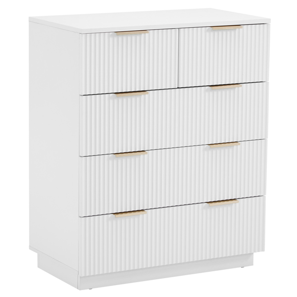 FCH White P2 Particle Board and Density Board 724194cm Wavy Pattern Drawer Front Four-Level Five-Drawer Cabinet