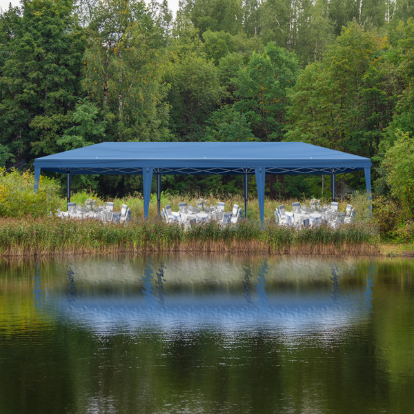 10x30ft Outdoor Pop Up Canopy, Portable Instant Canopy Tent for Outdoor Events Party Wedding Birthday Graduation, Blue