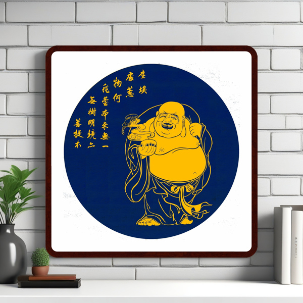 Laughing Buddha Tayin Energy Painting Size24X24 inch (61X61cm)