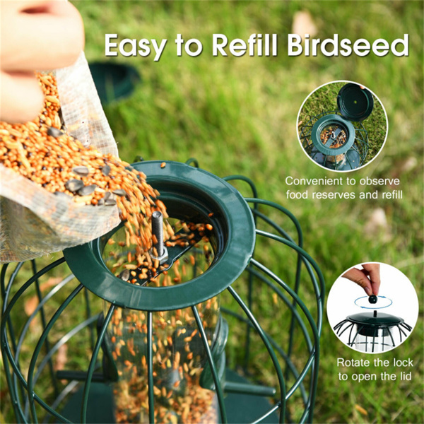 Green  Wild Bird Feeder 7'' x 7'' x 10'' 