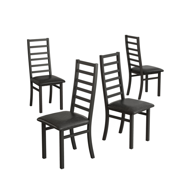 Dining Table Set for 4, 47 Inch Tulip Table with 4 Chairs for Dining Room ,Coffee Shop ,Small Spaces(Black Dining Table and Black Dining Chair )