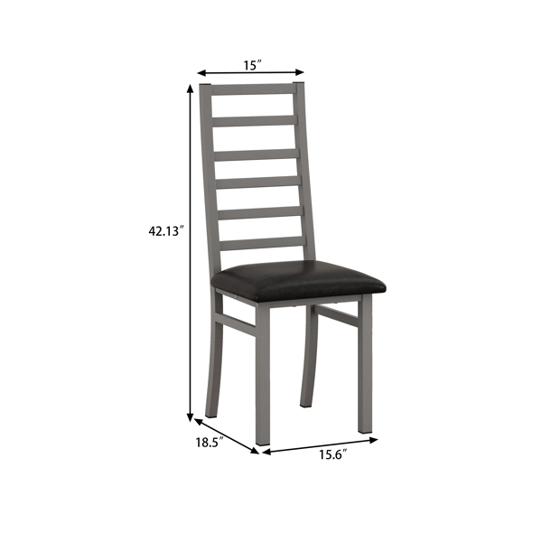 Dining Table Set for 2, 47 Inch Tulip Table with 2 Chairs for Dining Room ,Coffee Shop ,Small Spaces(Black Dining Table and Gray Dining Chair )