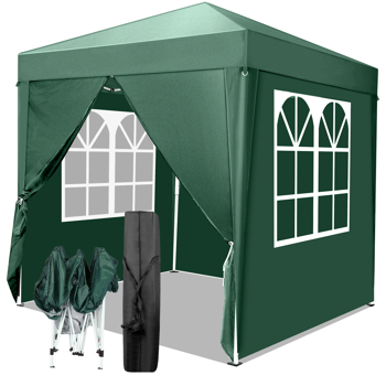 2 x 2m Two Doors & Two Windows Practical Waterproof Right-Angle Folding Tent Green