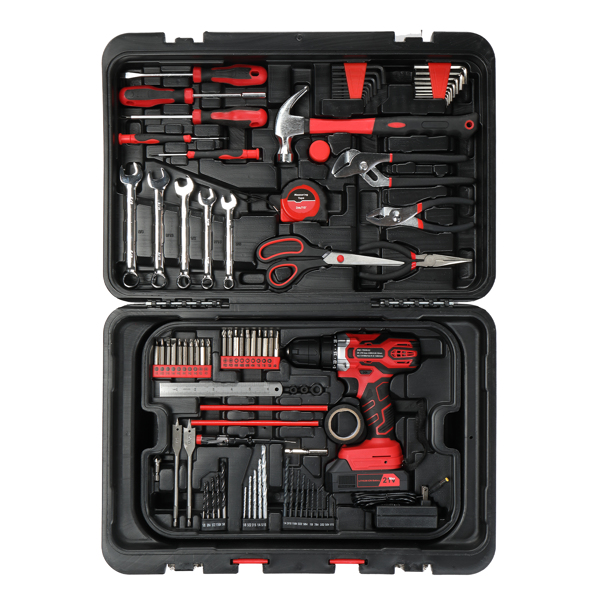 599 PCS Home Tool Set Kit, Auto Repair Tool Kit with Rolling Tool Box, Mechanic Tool Sets with 21V Max Cordless Power Drill