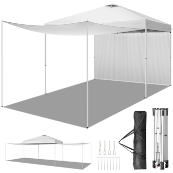 10x10FT pop up Canopy Tent with 2 sidewalls，Outdoor Canopy Tent for Parties