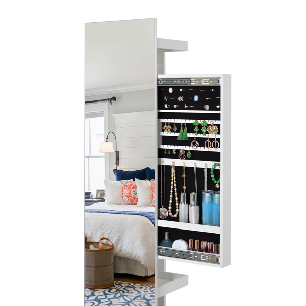 Full Length Mirror 360° Swivel Jewelry Cabinet