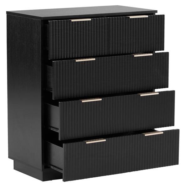 FCH Black P2 Particle Board and Density Board 724194cm Wavy Pattern Drawer Front Four-Level Five-Drawer Cabinet