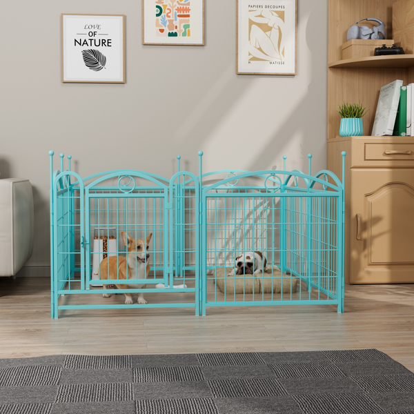 Dog Playpen Indoor 24 inch 8 Panels Metal Dog Pen Pet Dog Fence Outdoor Exercise Pen with Doors, Heavy Duty Dog Fence Puppy Pen for Large Medium Small Dogs Indoor Outdoor Foldable Pet Exercise Pen