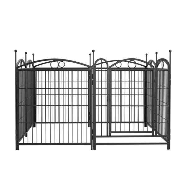 Dog Playpen Indoor 32 inch 8 Panels Metal Dog Pen Pet Dog Fence Outdoor Exercise Pen with Doors, Heavy Duty Dog Fence Puppy Pen for Large Medium Small Dogs Indoor Outdoor Foldable Pet Exercise Pen