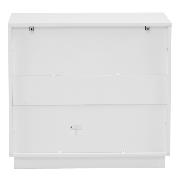 FCH White P2 Particle Board and Density Board Wavy Pattern Drawer Front Three-Level Four-Drawer Bedside Cabinet