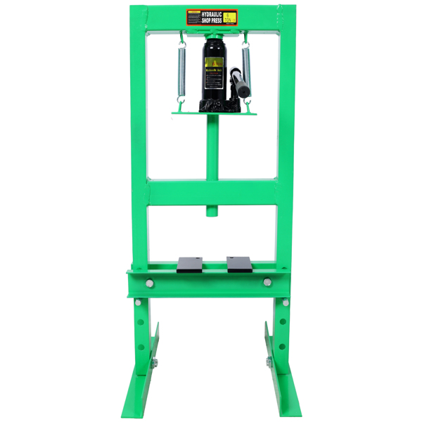 6 Ton Hydraulic Press, Benchtop Hydraulic Shop Press, H-Frame Garage Floor Press with Press Plates, Adjustable Working Table Height, Green