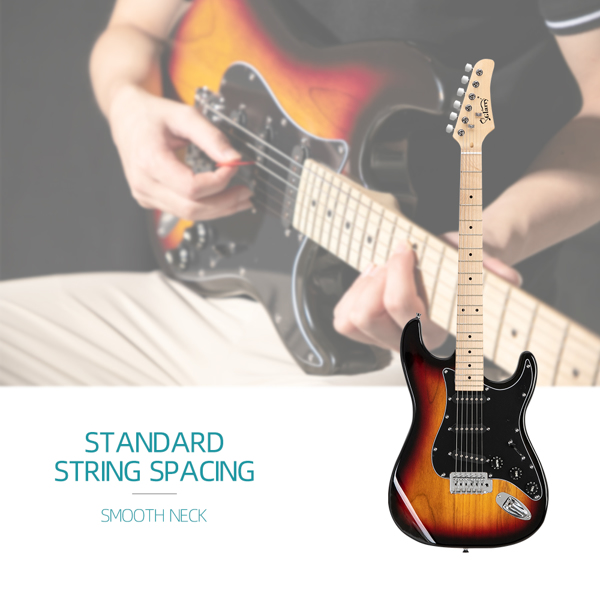GST Stylish Electric Guitar Kit with Black Pickguard Sunset Color