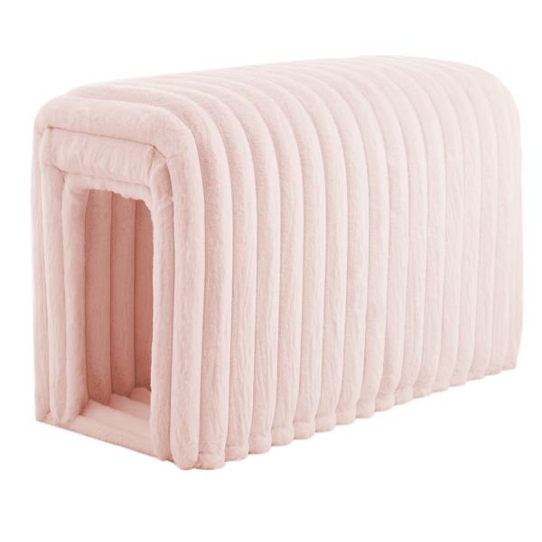 Ottoman bench storage  foot rest for couch Pet Supplies  Corduroy Bench Cat's nest to hide For the Living Room, Entryway and Bedroom,PINK