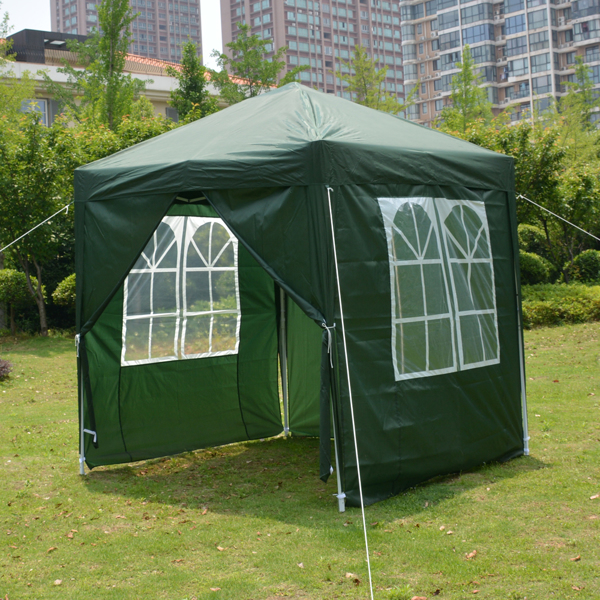 2 x 2m Two Doors & Two Windows Practical Waterproof Right-Angle Folding Tent Green