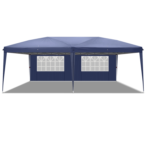 3 x 6m Four Windows Practical Waterproof Folding Tent Blue